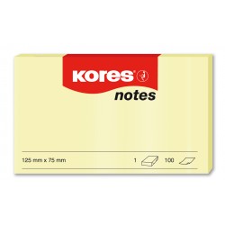 NOTES ADEZIV 75*125MM GALBEN PAL 100 FILE KORES