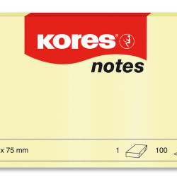NOTES ADEZIV 75*125MM GALBEN PAL 100 FILE KORES