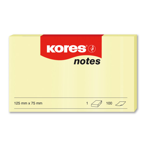 NOTES ADEZIV 75*125MM GALBEN PAL 100 FILE KORES