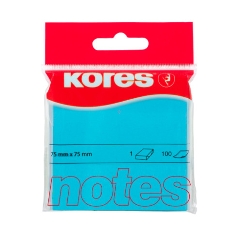 NOTES ADEZIV 75*75MM ALBASTRU NEON 100 FILE KORES