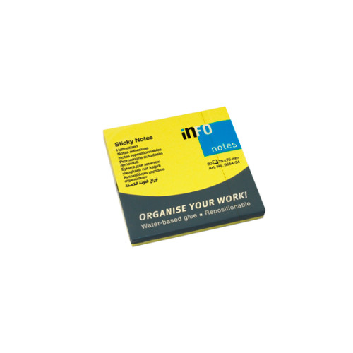 NOTES ADEZIV 75*75MM GALBEN NEON 80 FILE GLOBAL NOTES