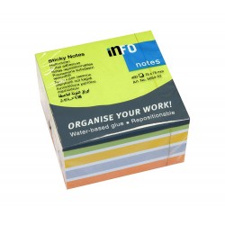 NOTES ADEZIV 75*75MM MOV-PORTOC-GALB- ALB 450 FILE INFO NOTES