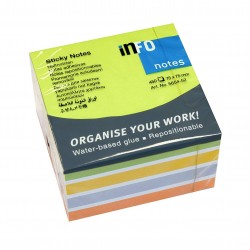 NOTES ADEZIV 75*75MM MOV-PORTOC-GALB- ALB 450 FILE INFO NOTES
