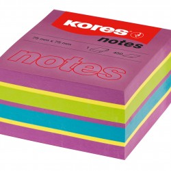 NOTES ADEZIV 75*75MM NEON MIXT SPRING 450 FILE KORES