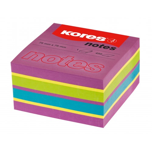 NOTES ADEZIV 75*75MM NEON MIXT SPRING 450 FILE KORES