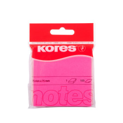 NOTES ADEZIV 75*75MM ROZ NEON 100 FILE KORES