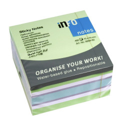 NOTES ADEZIV 75*75MM VERDE PAL-ALB-VIOLET- ALBASTRU 450F INFO NO