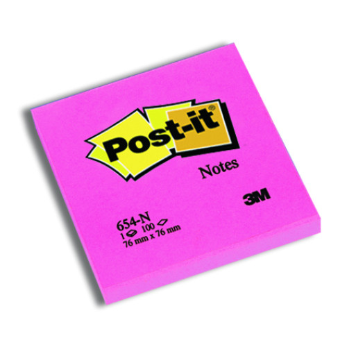 NOTES ADEZIV 76*76MM ROZ NEON 100 FILE POST-IT 3M