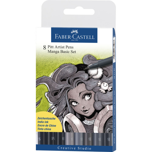 PITT ARTIST PEN MANGA SET 8 BUC DE BAZA FABER-CASTELL