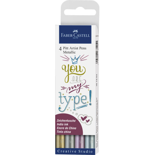 PITT ARTIST PEN SET 4 BUC METALIZATE FABER-CASTELL