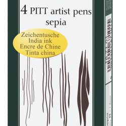 PITT ARTIST PEN SET 4 BUC SEPIA FABER-CASTELL