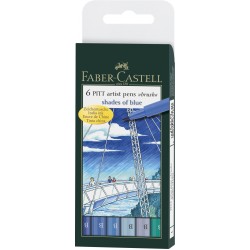 PITT ARTIST PEN SET 6 BUC ALBASTRU FABER-CASTELL