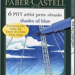 PITT ARTIST PEN SET 6 BUC ALBASTRU FABER-CASTELL