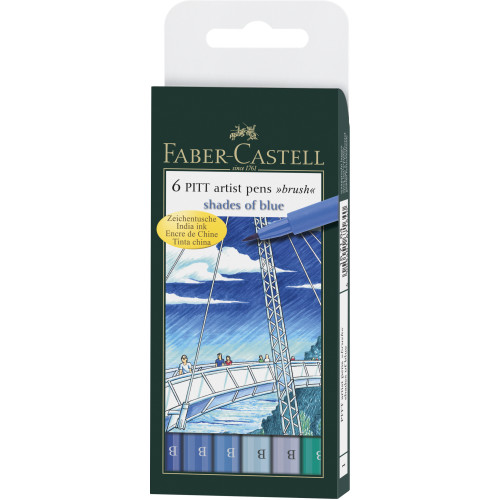 PITT ARTIST PEN SET 6 BUC ALBASTRU FABER-CASTELL