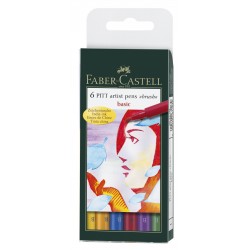 PITT ARTIST PEN SET 6 BUC CULORI DE BAZA FABER-CASTELL
