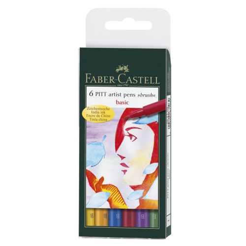 PITT ARTIST PEN SET 6 BUC CULORI DE BAZA FABER-CASTELL